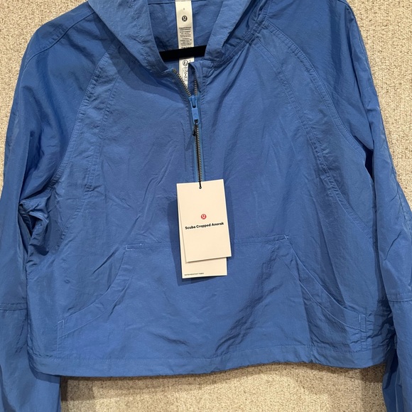 Lululemon Scuba Cropped Anorak Jacket, Blue, Size 8. Sold out color, NWT - Picture 2 of 3